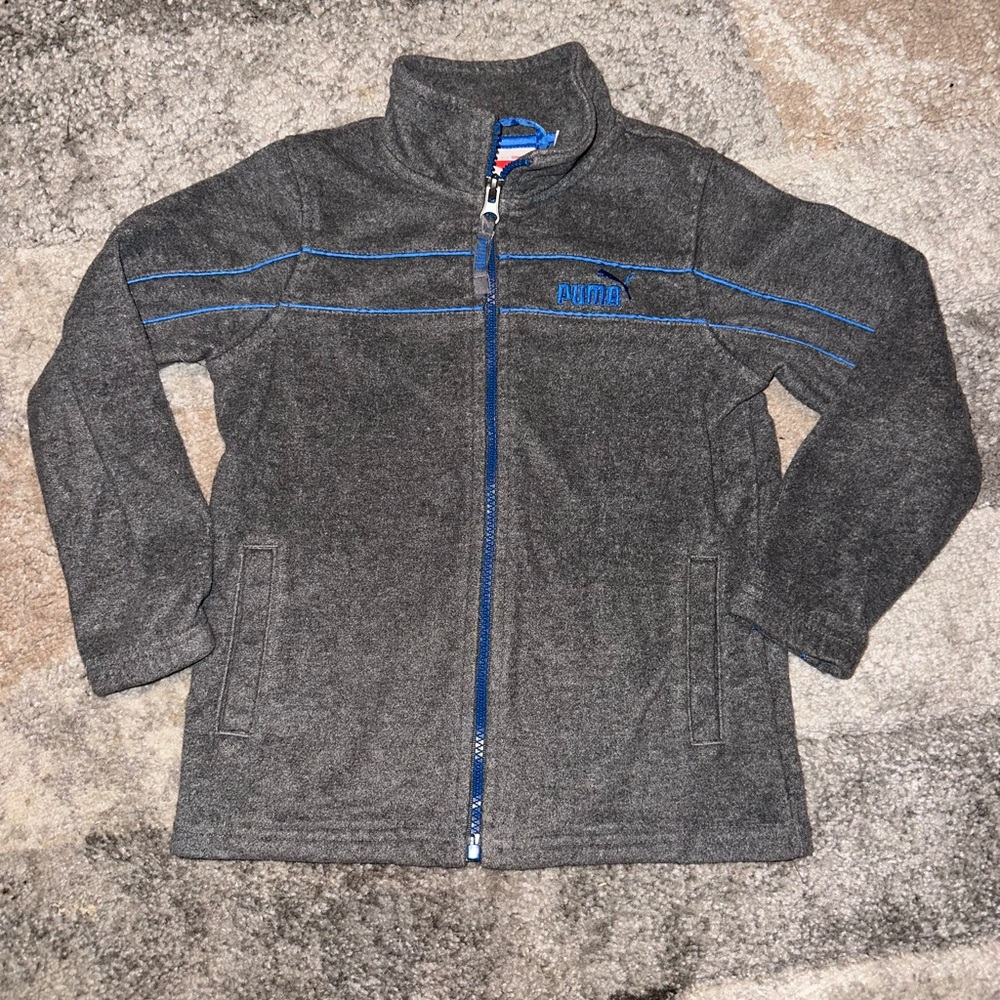 Puma Gray Jacket with Blue Trim